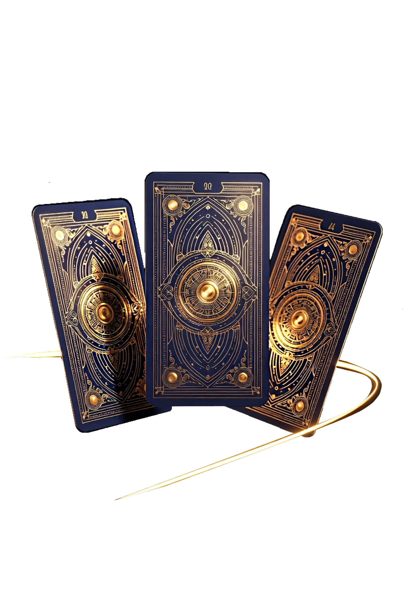 Três cartas em uma composição ritualística