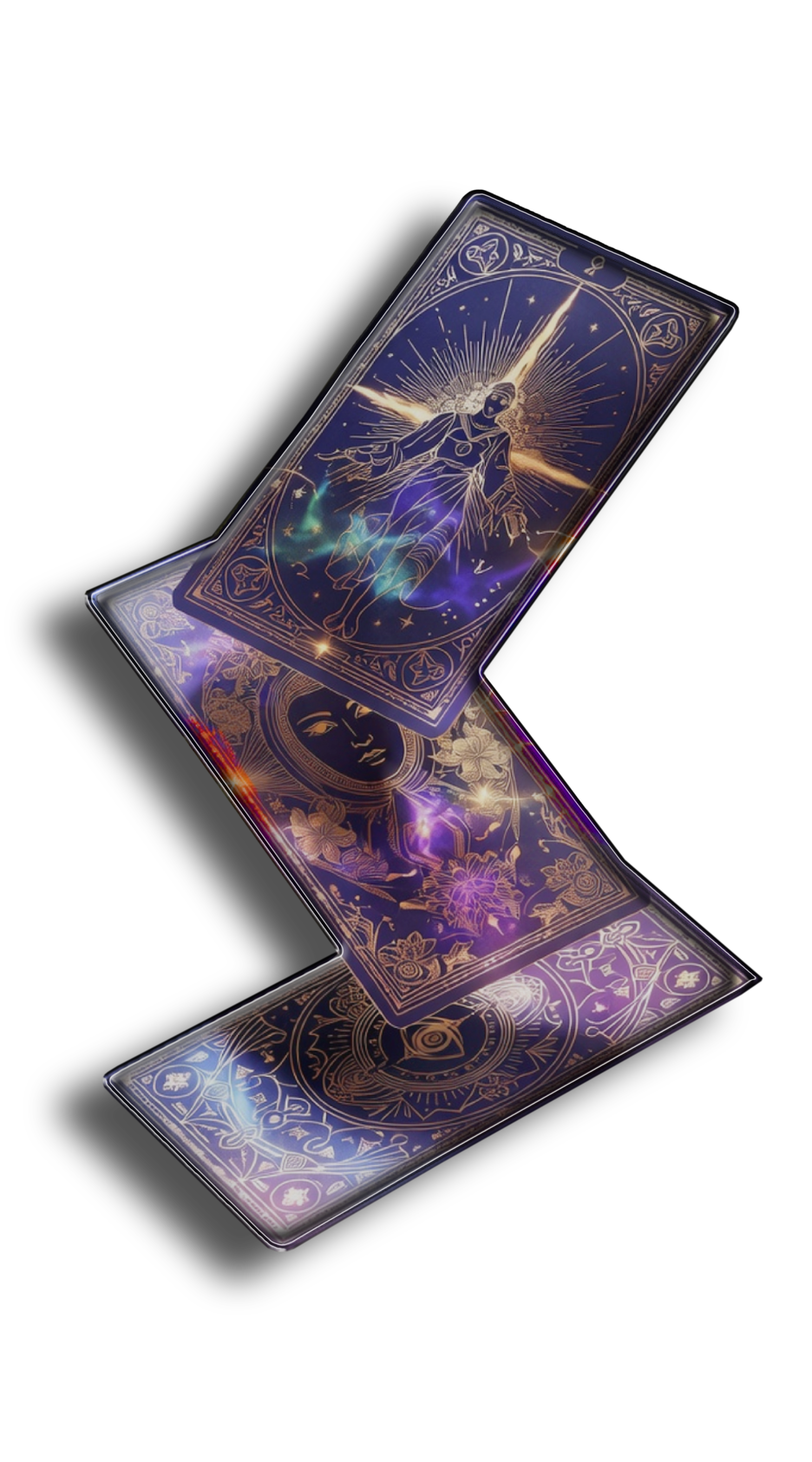 Cartas cósmicas em composição azul